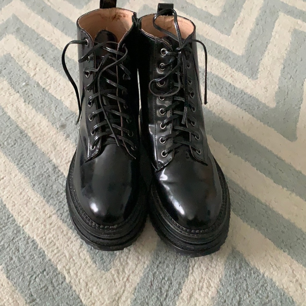 Jeffrey Campbell patent leather combat boots